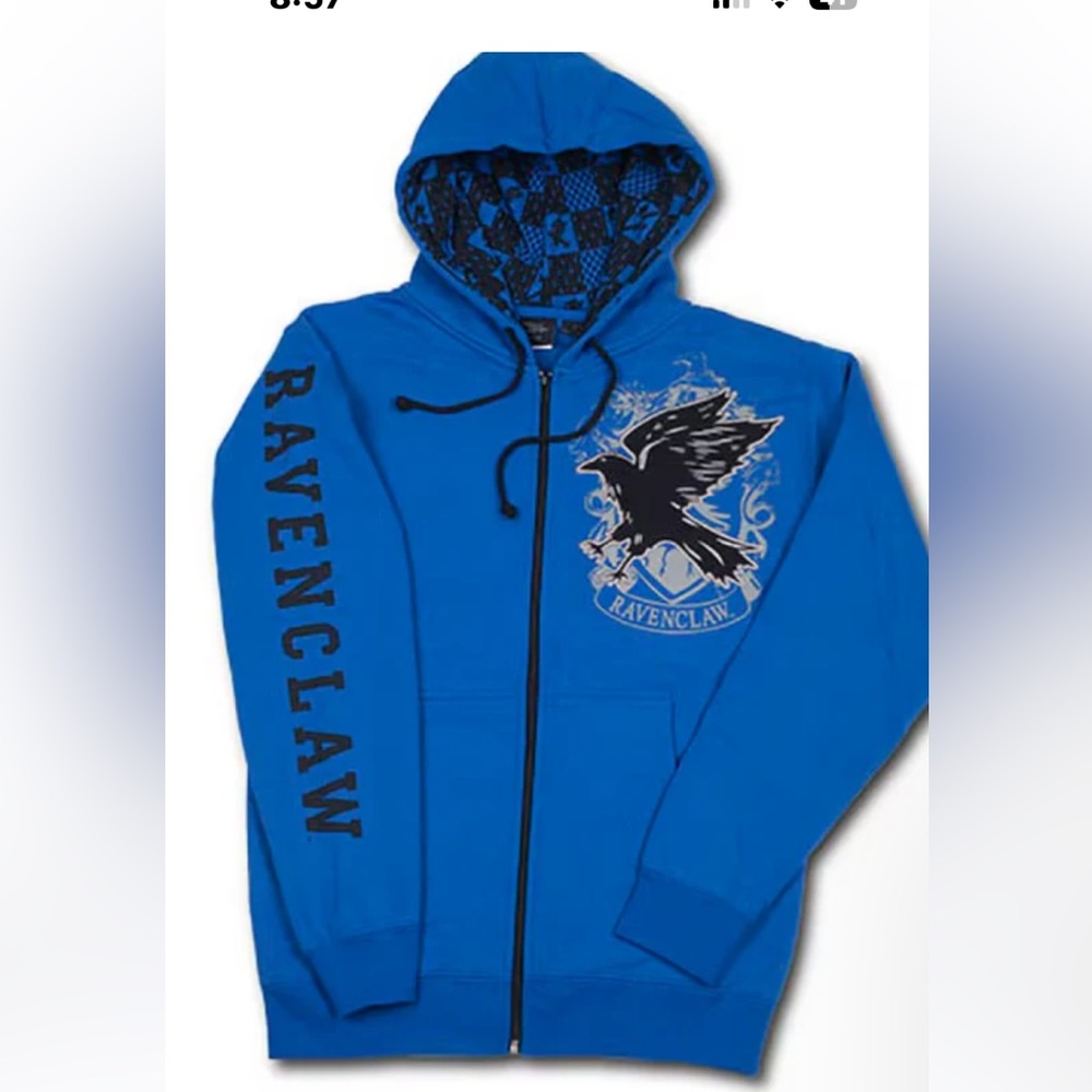 Warner Bros. Blue/Black Ravenclaw Zipper Hoodie Sz XS